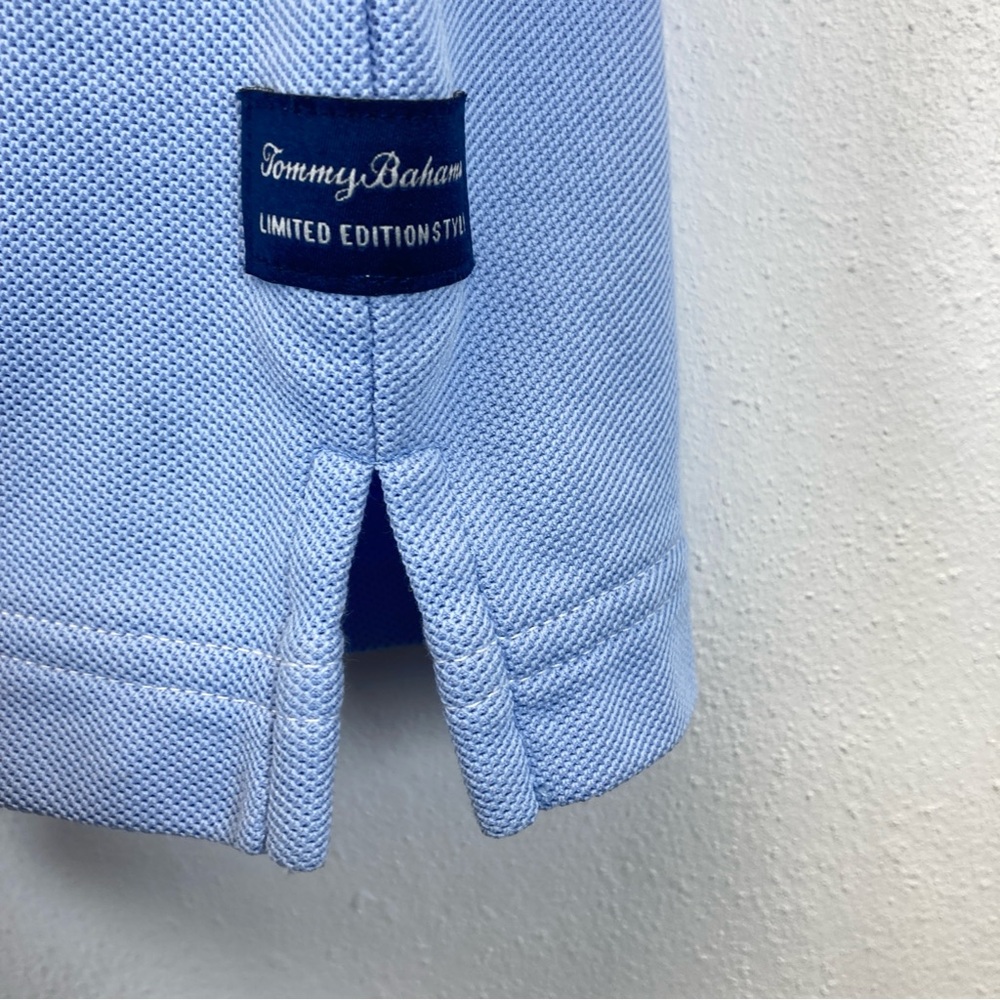 Tommy Bahama Men Polo Shirt M IslandZone Supima Light Blue Cotton Blend Casual - Picture 4 of 16